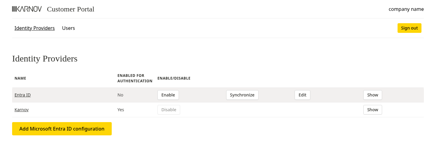 Enabling Identity Provider - Step 1