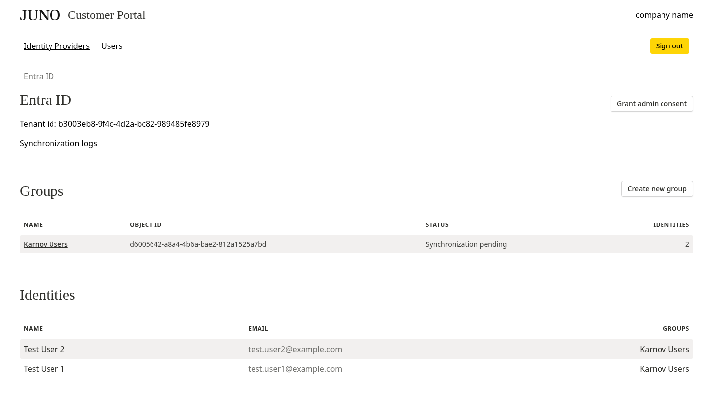 Provisioning users - Step 3