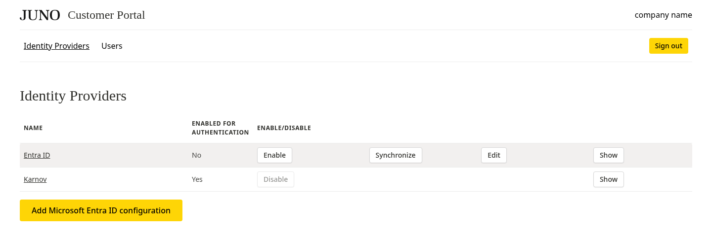 Enabling Identity Provider - Step 1